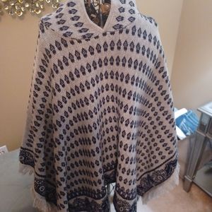 Womens Umgee Poncho Sweater
